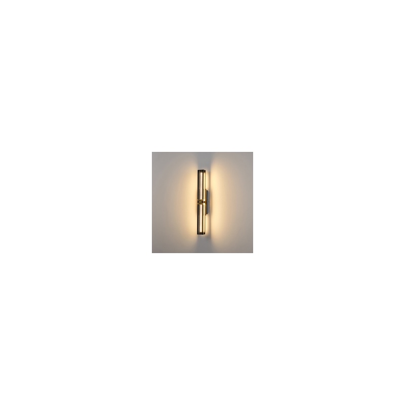 Arte Illumina Απλίκα TOIXOY LED 13W 3000K 1300lm 600X100mm Αλουμινίου Μαύρο -Χρυσό LUIS (144-17044)