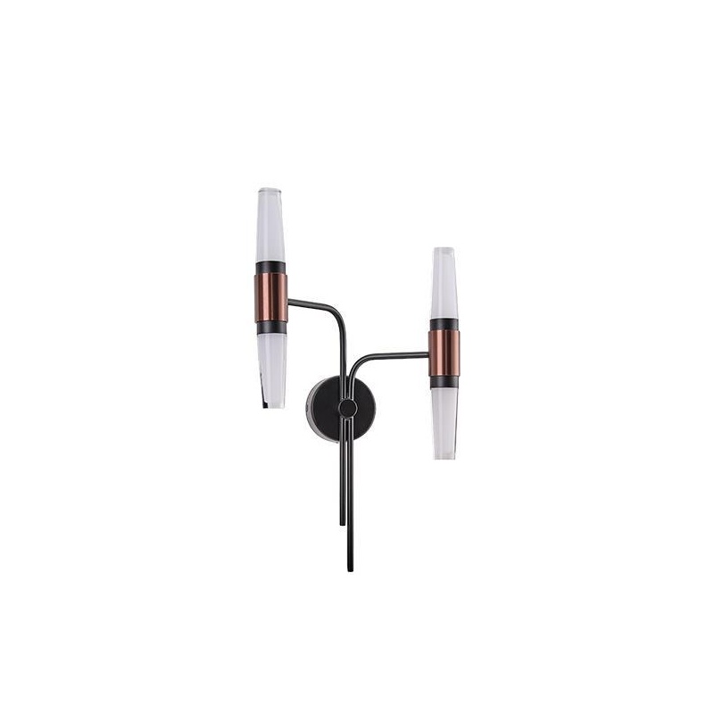 Arte Illumina Απλίκα TOIXOY LED 2X6W 3000K 1200lm 420X130mm Αλουμίνιο Μαύρο Χρυσό VELAS (144-17053)