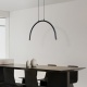 Arte Illumina Φωτιστικό Κρεμαστό AΛΟΥΜΙΝΙΟ ME METAΛΛΟ 5W 3000K 448lm 600x20x330mm Μαύρο APSIS (144-18030)