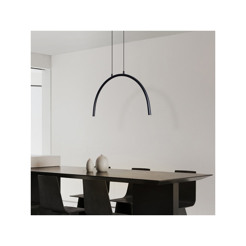 Arte Illumina Φωτιστικό Κρεμαστό AΛΟΥΜΙΝΙΟ ME METAΛΛΟ 5W 3000K 448lm 600x20x330mm Μαύρο APSIS (144-18030)