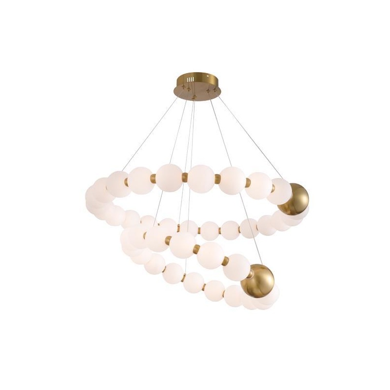 Arte Illumina Φωτιστικό Κρεμαστό Μέταλλο LED 40W 3000K 2730lm 720X1275mm Μπρονζέ με Λευκό TREA (144-18041)