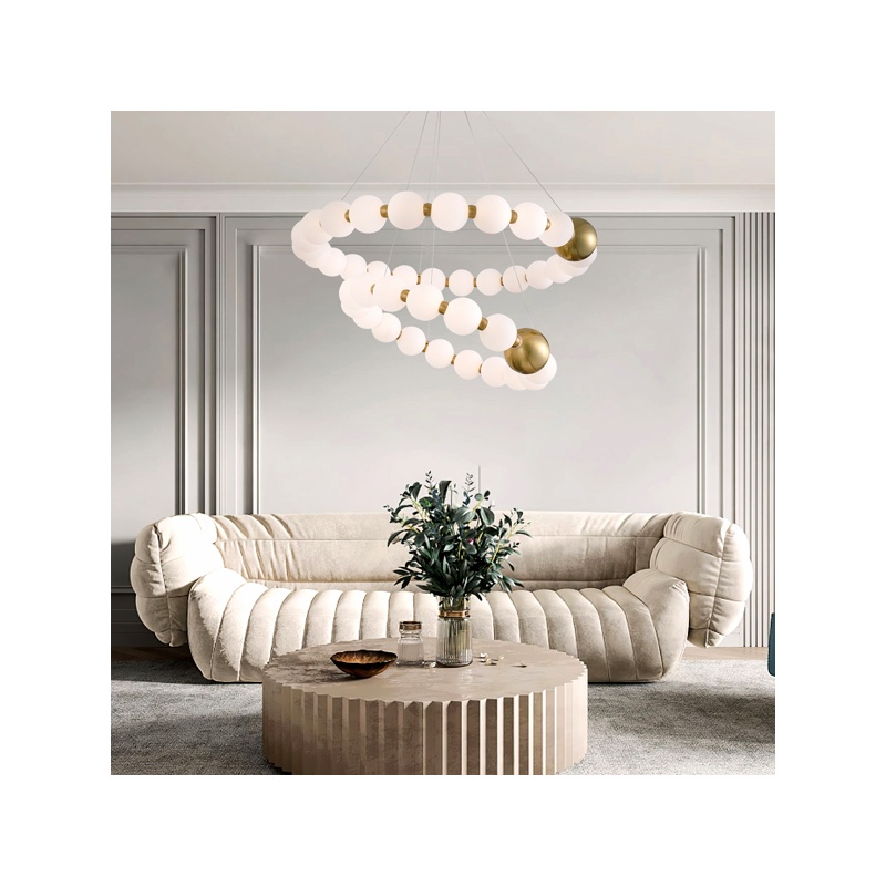 Arte Illumina Φωτιστικό Κρεμαστό Μέταλλο LED 40W 3000K 2730lm 720X1275mm Μπρονζέ με Λευκό TREA (144-18041)