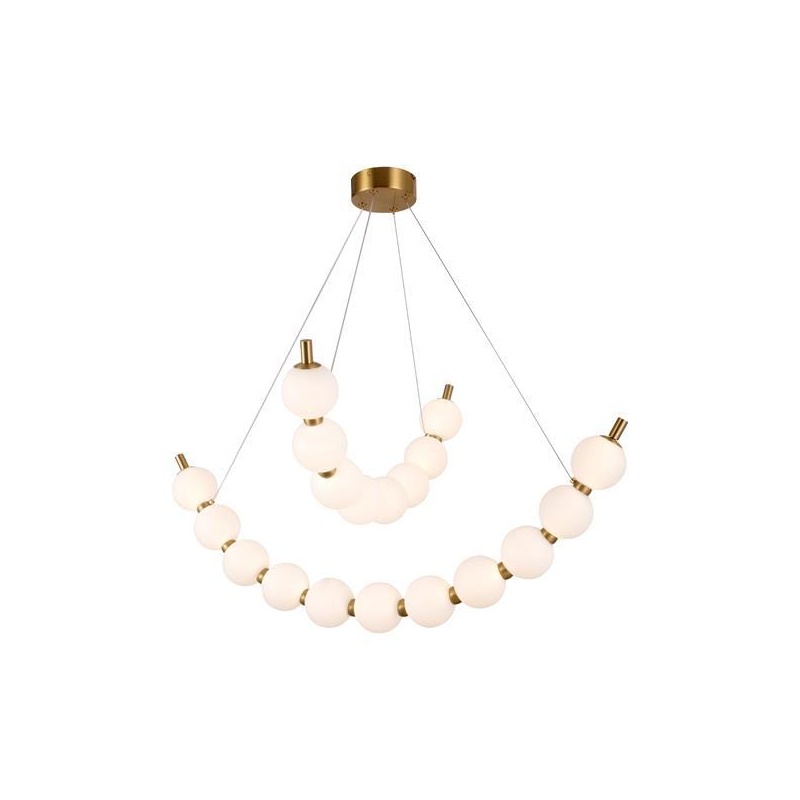 Arte Illumina Φωτιστικό Κρεμαστό Μέταλλο LED 19W 3000K 1170lm 800X1420mm Μπρονζέ με Λευκό TREA (144-18042)