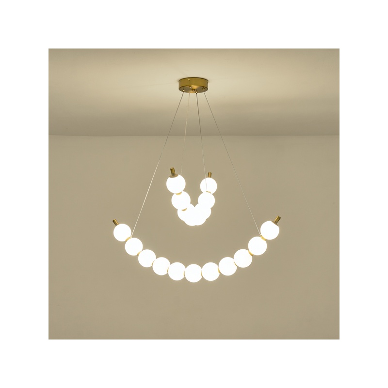 Arte Illumina Φωτιστικό Κρεμαστό Μέταλλο LED 19W 3000K 1170lm 800X1420mm Μπρονζέ με Λευκό TREA (144-18042)