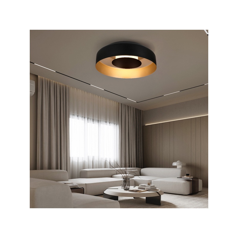 Arte Illumina Πλαφονιέρα Μαύρο -Χρυσό 20W 3000K 1482Lm Φ400mm STIGMA (144-18057)