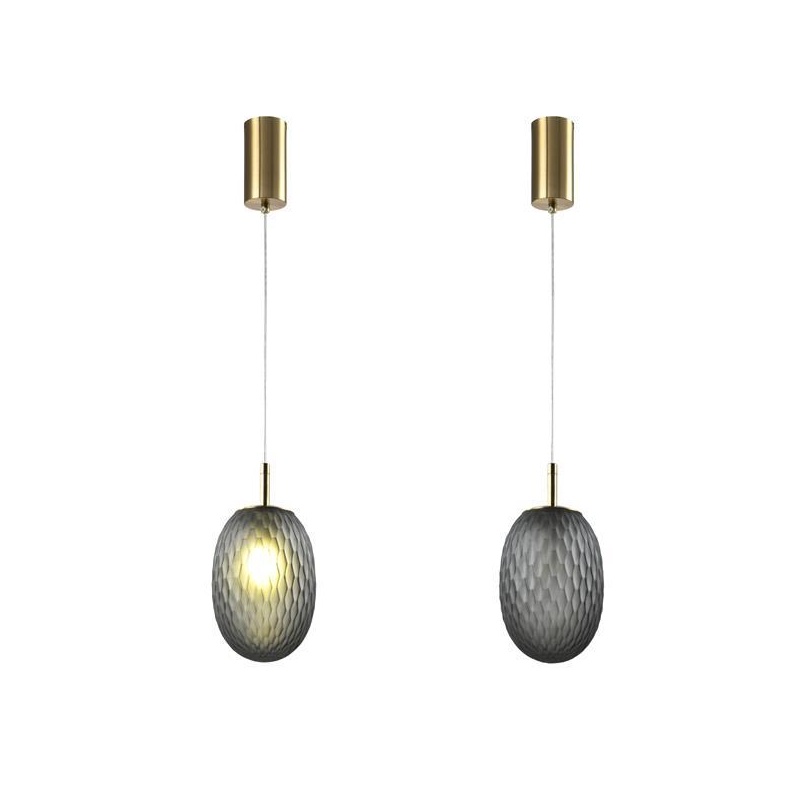 Arte Illumina ΓυαλίΝΟ Φωτιστικό Κρεμαστό Γκρι 1XE14 Max 25W 150X230mm CANDY (144-24102)