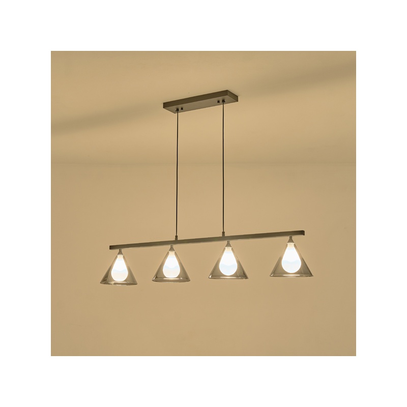 Arte Illumina ΓυαλίΝΟ Φωτιστικό Κρεμαστό Τετράφωτο ΦΙΜΕ G9 Max 4x10W 1080x1410mm DELTA (144-24114)