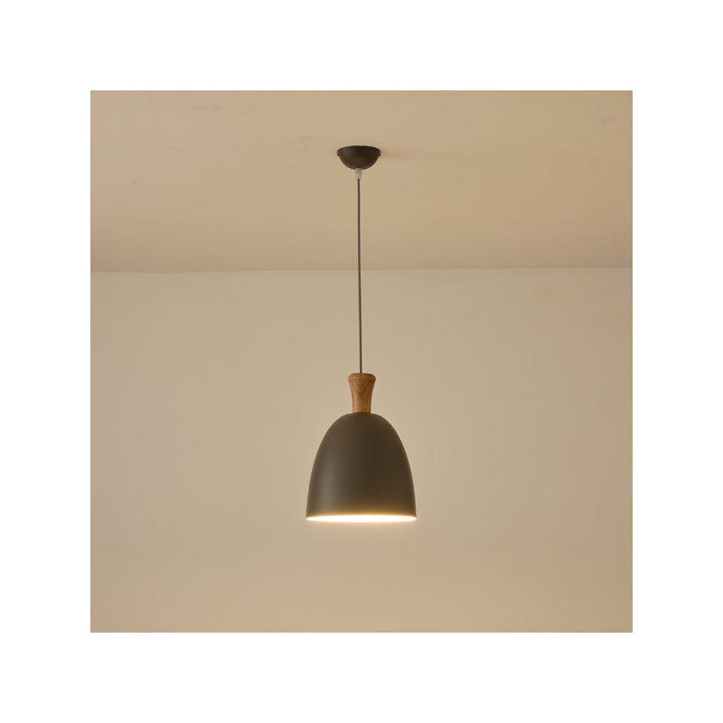 Arte Illumina Φωτιστικό Κρεμαστό Μεταλλικό1XΕ27 Max 15W 230X230mm Γκρι SIMPLO (144-24121)