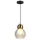 Arte Illumina Φωτιστικό Κρεμαστό Μονόφωτο Γυαλί 1XE27 Max 15W150Χ1240mm Μαύρο AURELIA (144-28503)