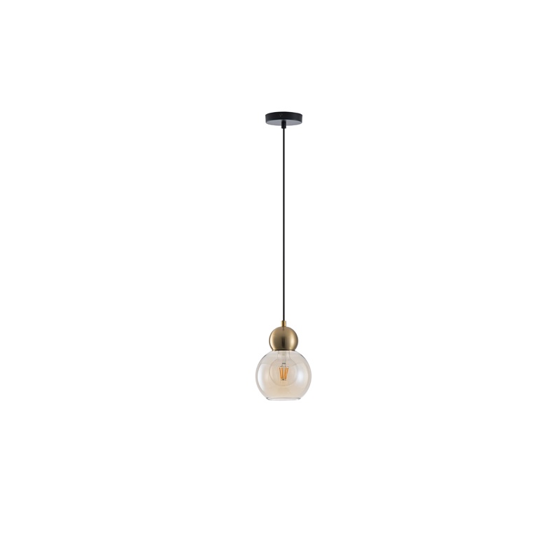 Arte Illumina Φωτιστικό Κρεμαστό Μονόφωτο Γυαλί 1XE27 Max 15W150Χ1240mm Μαύρο AURELIA (144-28503)