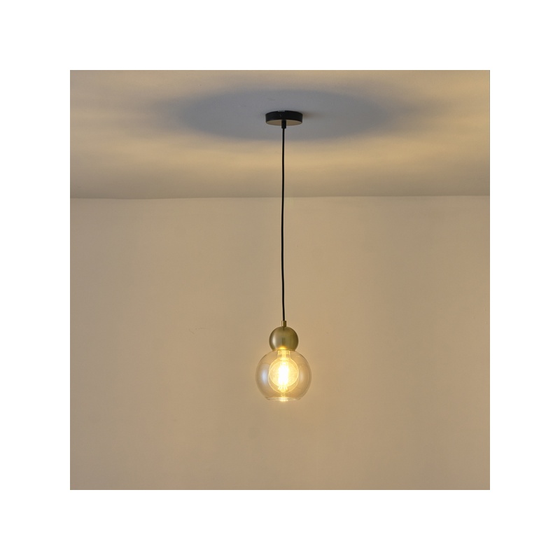 Arte Illumina Φωτιστικό Κρεμαστό Μονόφωτο Γυαλί 1XE27 Max 15W150Χ1240mm Μαύρο AURELIA (144-28503)