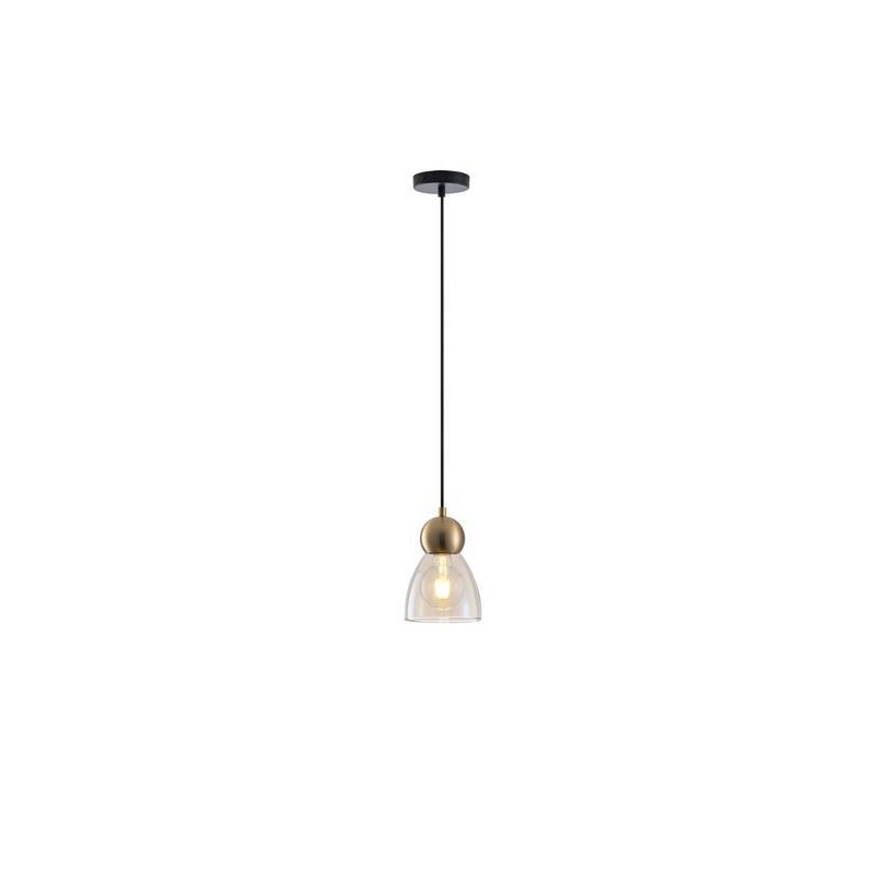 Arte Illumina Φωτιστικό Κρεμαστό Μονόφωτο Γυαλί1XE27 Max 15W135X1220mm Μαύρο AURELIA (144-28504)