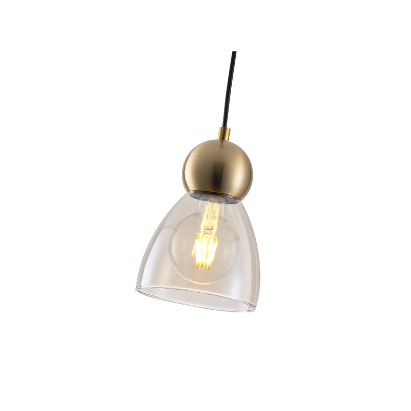 Arte Illumina Φωτιστικό Κρεμαστό Μονόφωτο Γυαλί1XE27 Max 15W135X1220mm Μαύρο AURELIA (144-28504)