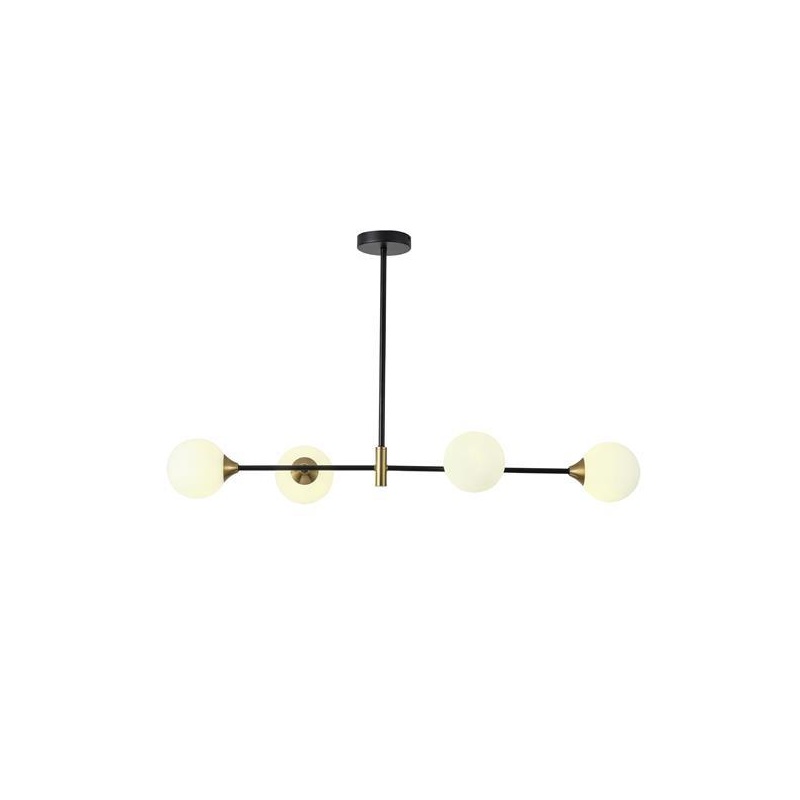 Arte Illumina Φωτιστικό Κρεμαστό ΓυαλίΤετράφωτο 4XG9 Max 10W 1000X570mm Μαύρο ORBA (144-28510)