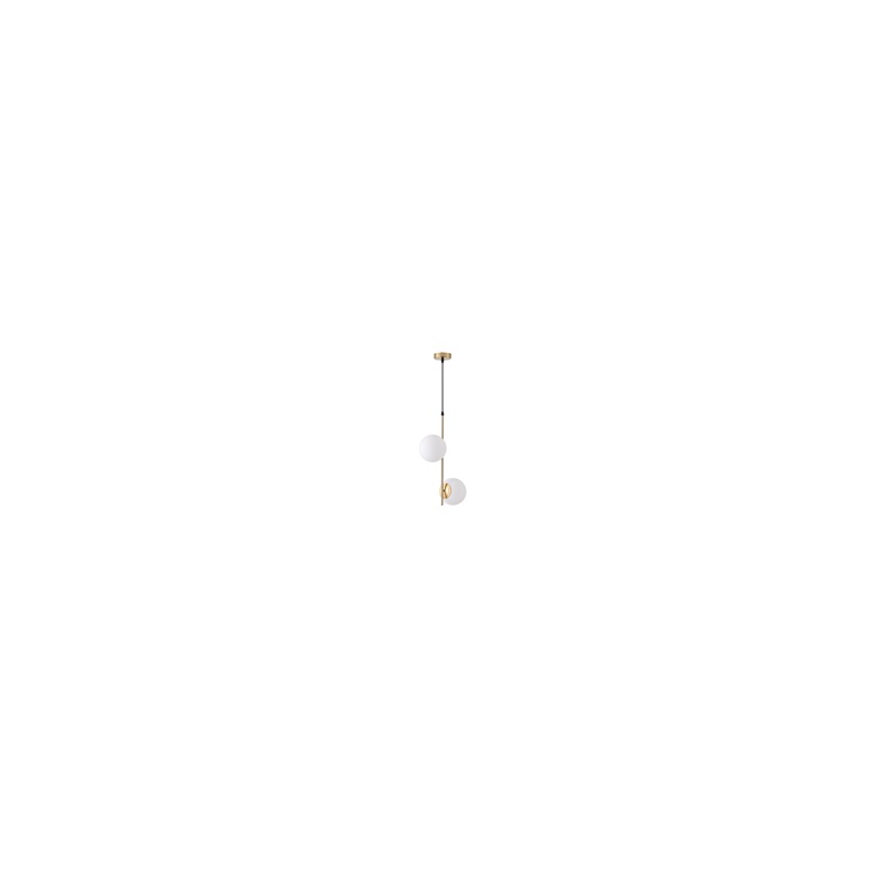Arte Illumina Φωτιστικό Κρεμαστό Γυαλί Δίφωτο 2XΕ27 Max 15W 320X150X1550mm Άσπρο ORBA (144-28514)