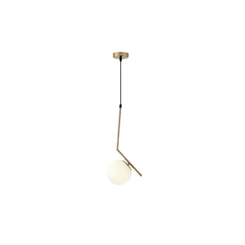 Arte Illumina Φωτιστικό Κρεμαστό Γυαλί 1XE27 Max 15W 220X150X1460mm Άσπρο ORBA (144-28515)