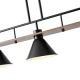 Arte Illumina Φωτιστικό Κρεμαστό Τρίφωτο Μαύρο 3XΕ27 780X180X865mm Ξύλινο & Μεταλλικό CONO (144-30110)