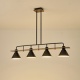 Arte Illumina Φωτιστικό Κρεμαστό Τετράφωτο Μαύρο 4XΕ27 1030X180X865mm Ξύλινο & Μεταλλικό CONO (144-30111)
