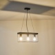 Arte Illumina Φωτιστικό Κρεμαστό Τρίφωτο Μαύρο - Καφέ 3XΕ27 Max 15W 480x125x1230mm Ξύλινο & Μεταλλικό MULTIPLA (144-30116)