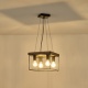 Arte Illumina Φωτιστικό Κρεμαστό Τετράφωτο Μαύρο - Καφέ 4XΕ27 Max 15W 300x300x1230mm Ξύλινο & Μεταλλικό MULTIPLA (144-30117)