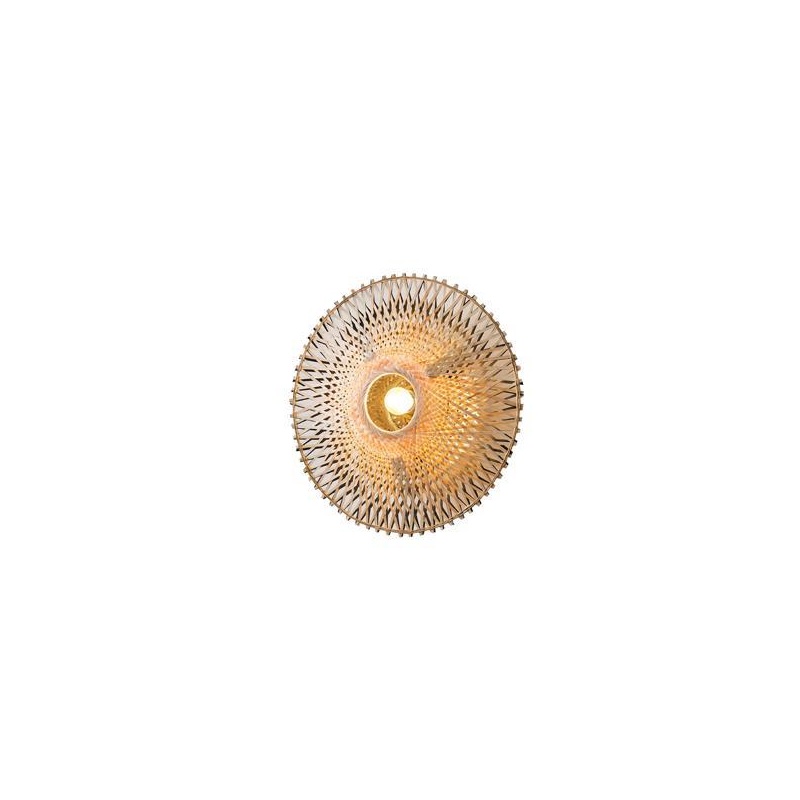 Arte Illumina Απλίκα Τοίχου ΒΑΜΒΟΟ 1XE27 Max 15W 400X140mm Καφέ -Μαύρο CYCLONE (144-32015)