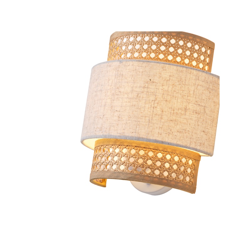 Arte Illumina Απλίκα Τοίχου Ύφασμα 1XE27 Max 15W 260X460mm MΠΕΖ - Ματ Άσπρο ISLA (144-33053)