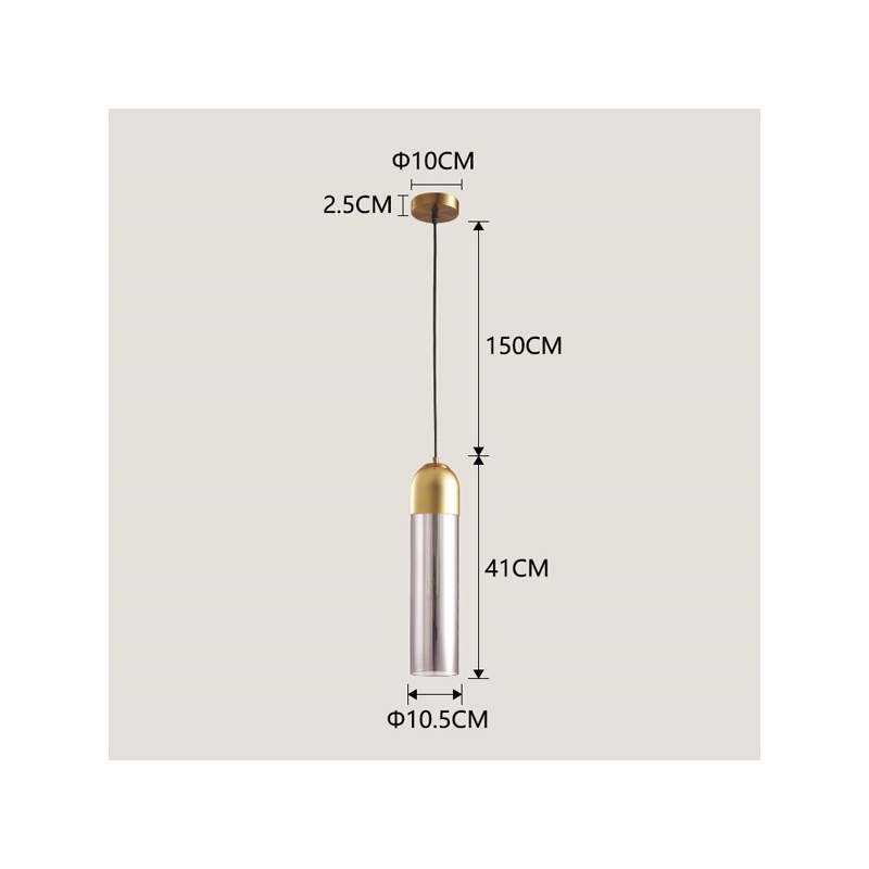 Arte Illumina Φωτιστικό Κρεμαστό Φ10X40 1XE14 Max 7W Διάφανο/Χρυσό CALLIOPE (144-40012)