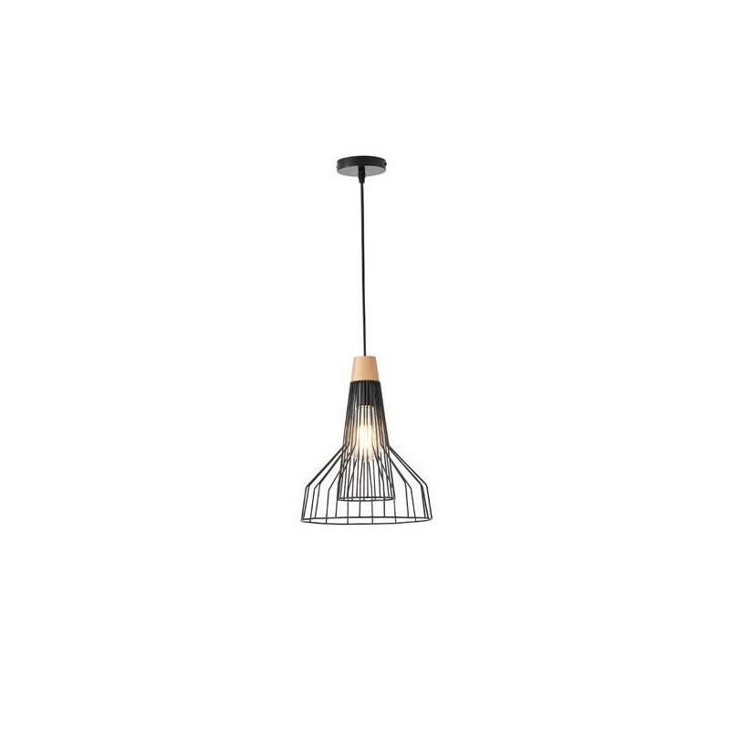 Arte Illumina Φωτιστικό Κρεμαστό Μεταλλικό 1XE27 Max 15W 260X260X1370mm Μαύρο OGGI (144-46017)