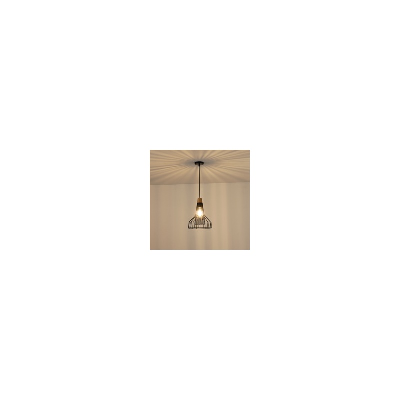 Arte Illumina Φωτιστικό Κρεμαστό Μεταλλικό 1XE27 Max 15W 260X260X1370mm Μαύρο OGGI (144-46017)