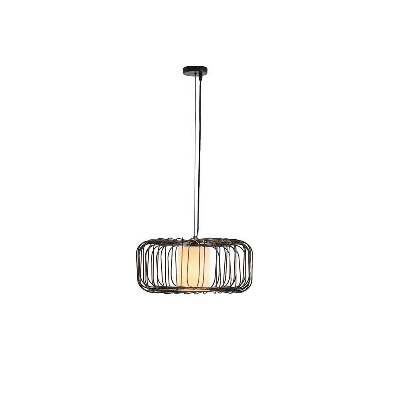 Arte Illumina Φωτιστικό Κρεμαστό Μεταλλικό 1XE27 Max 15W 340X340X1520mm Μαύρο OGGI (144-46028)