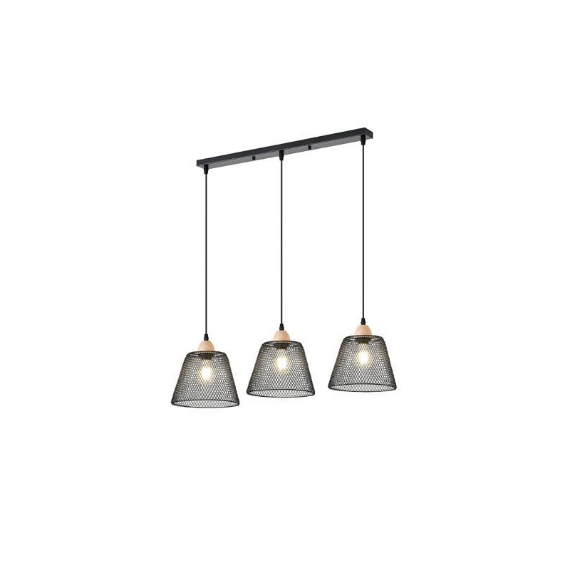 Arte Illumina Φωτιστικό Κρεμαστό Μεταλλικό Τρίφωτο 3XE27 Max 15W 370X370X1260mm Μαύρο OGGI (144-46030)