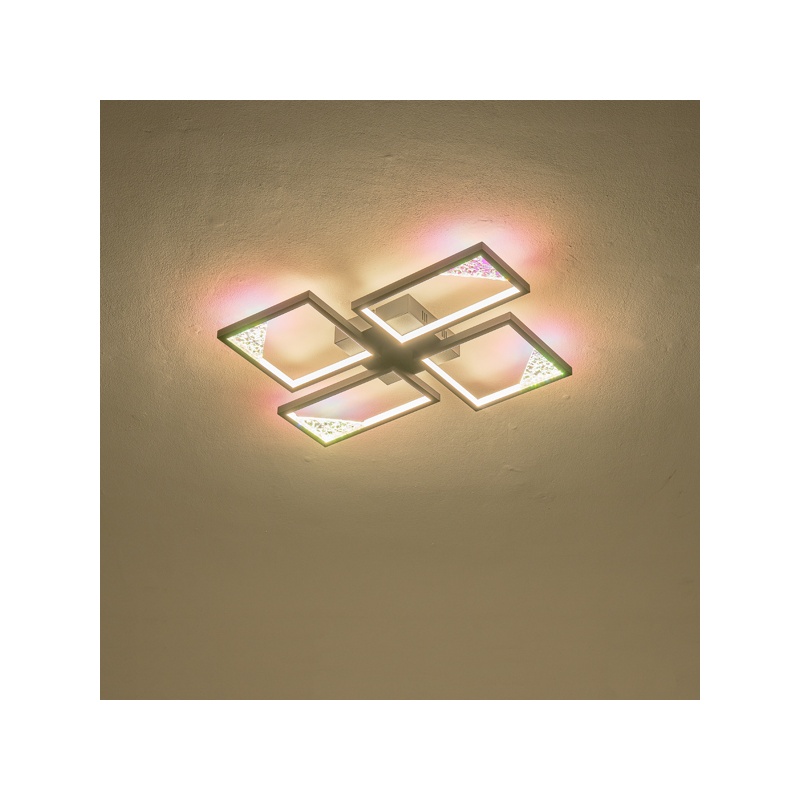Arte Illumina Φωτιστικό LED Οροφής AΛΟΥΜΙΝΙΟ 36W 3000Κ 1200lm 450X580X55mm AΣΗΜΙ SQUARE (144-46060)