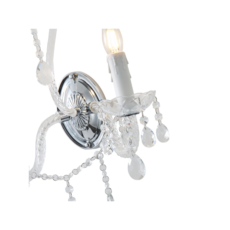 Arte Illumina Απλίκα Τοίχου Μέταλλο Γυαλί 2XE14 ΜΑΧ 15W 330X425mm Μεταλλικό KRISTALLO (144-47002)