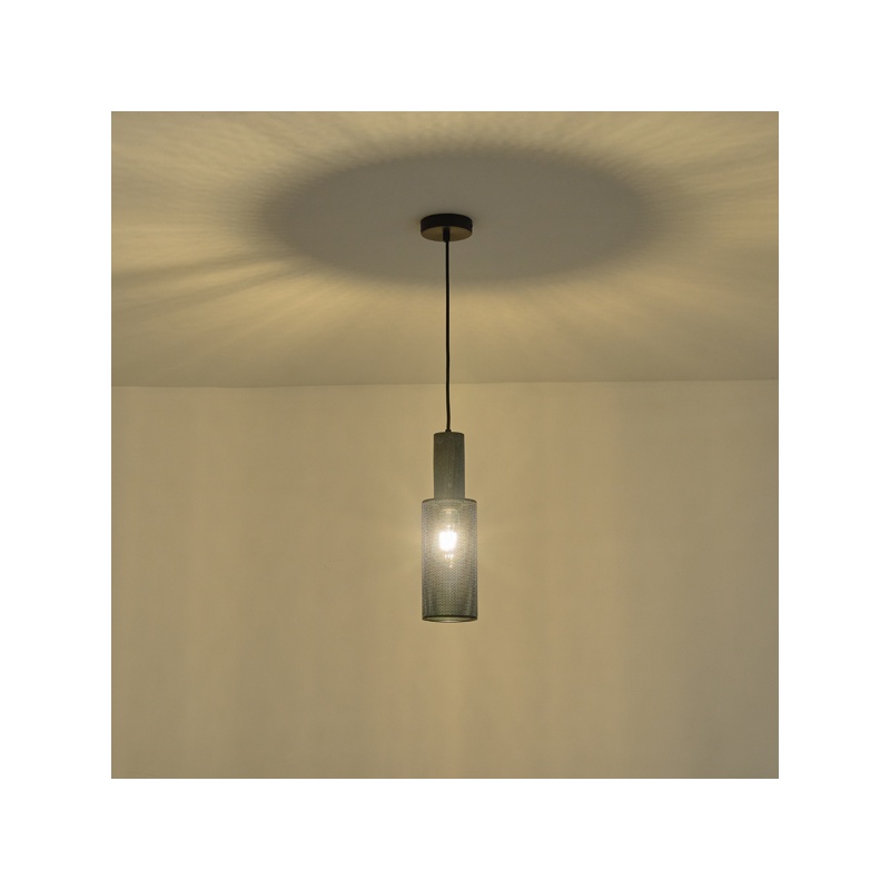 Arte Illumina Φωτιστικό Κρεμαστό Γύψινο Μαύρο 1x E27 Max 40W 100x100x340mm SCOURO (144-50000)