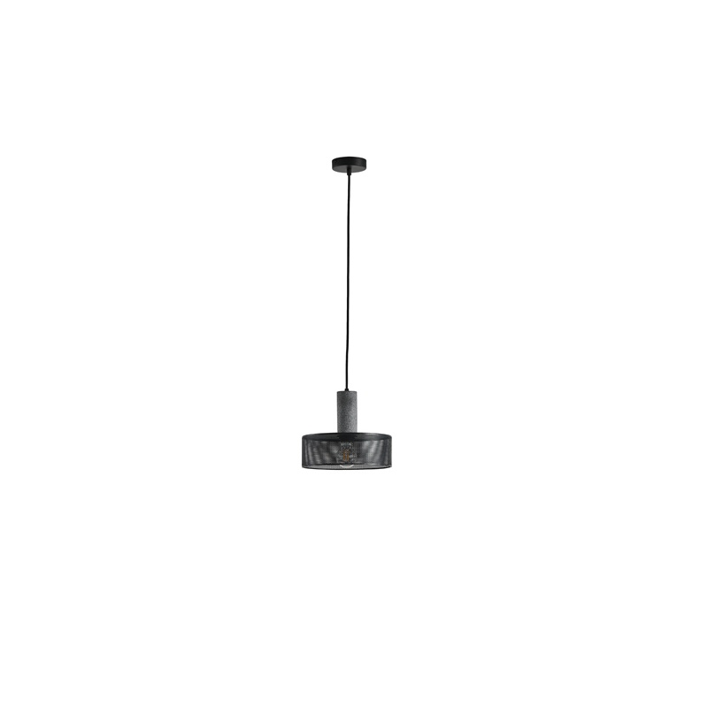 Arte Illumina Φωτιστικό Κρεμαστό Γύψινο Μαύρο 1x E27 Max 40W 255x255x200mm SCOURO (144-50002)