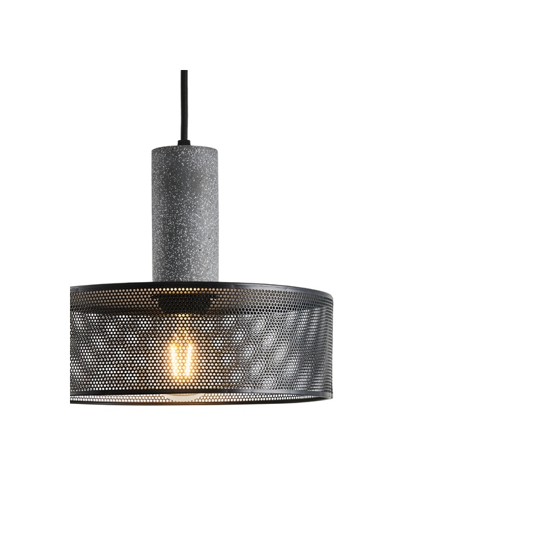 Arte Illumina Φωτιστικό Κρεμαστό Γύψινο Μαύρο 1x E27 Max 40W 255x255x200mm SCOURO (144-50002)