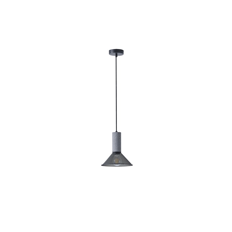 Arte Illumina Φωτιστικό Κρεμαστό Γύψινο Μαύρο 1x E27 Max 40W 120x120x260mm SCOURO (144-50004)