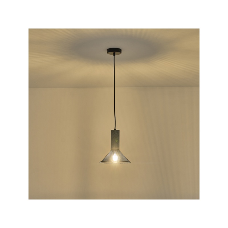 Arte Illumina Φωτιστικό Κρεμαστό Γύψινο Μαύρο 1x E27 Max 40W 120x120x260mm SCOURO (144-50004)