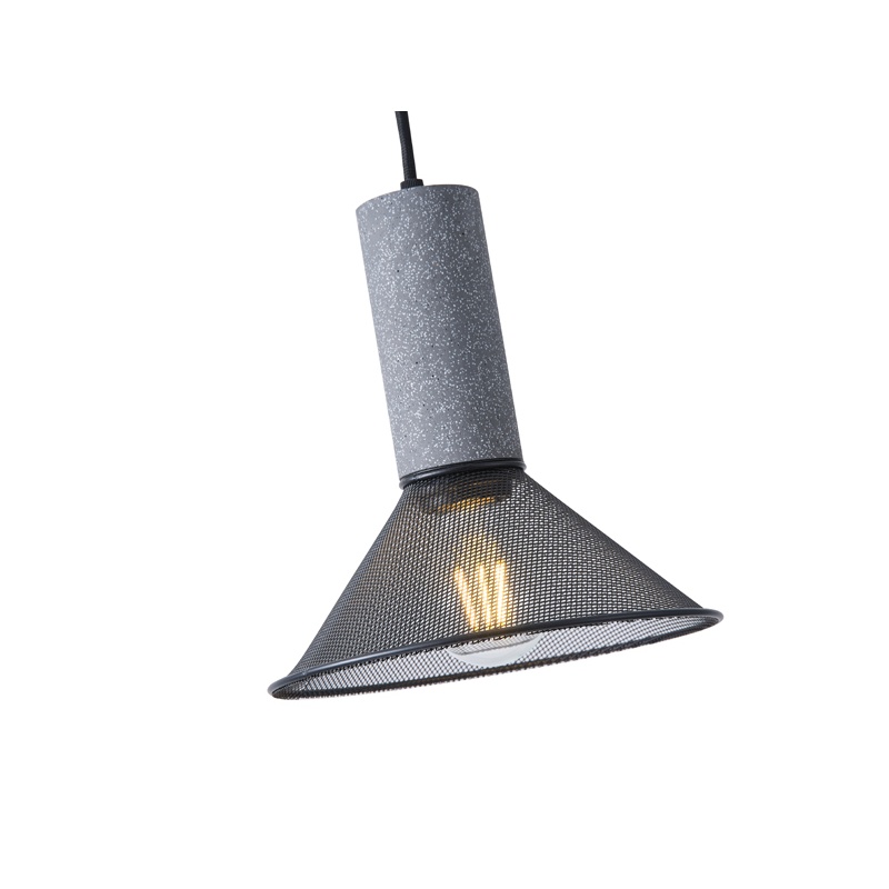 Arte Illumina Φωτιστικό Κρεμαστό Γύψινο Μαύρο 1x E27 Max 40W 120x120x260mm SCOURO (144-50004)