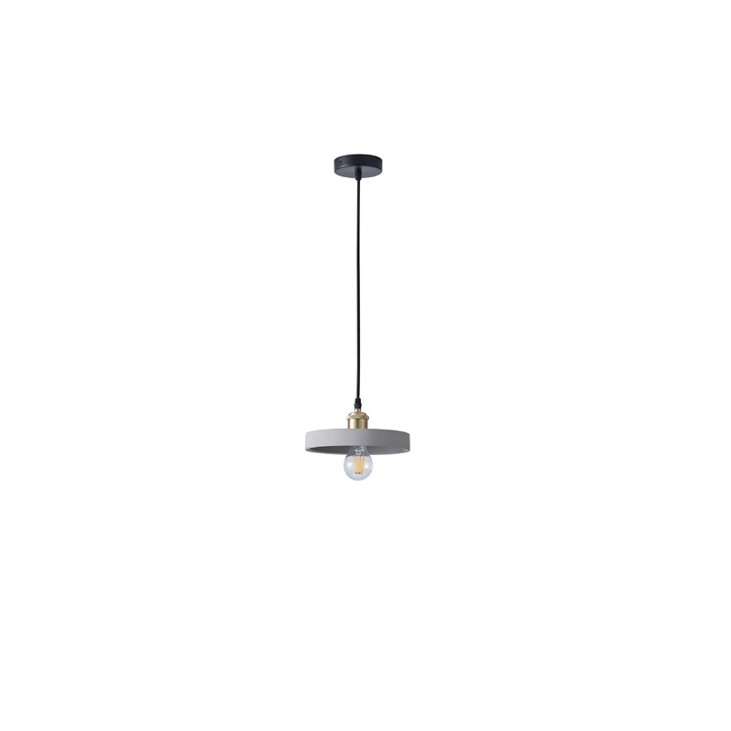 Arte Illumina Φωτιστικό Κρεμαστό Γύψινο Γκρι 1x E27 Max 15W 210x210x75mm YESO (144-50005)