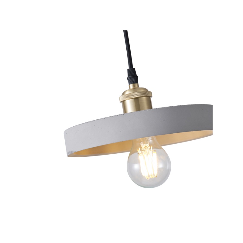 Arte Illumina Φωτιστικό Κρεμαστό Γύψινο Γκρι 1x E27 Max 15W 210x210x75mm YESO (144-50005)