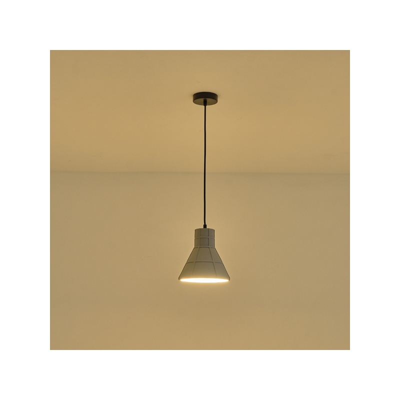 Arte Illumina Φωτιστικό Κρεμαστό Γύψινο Γκρι 1x E27 Max 15W 200x200x210mm PLASTER SERIES (144-50007)