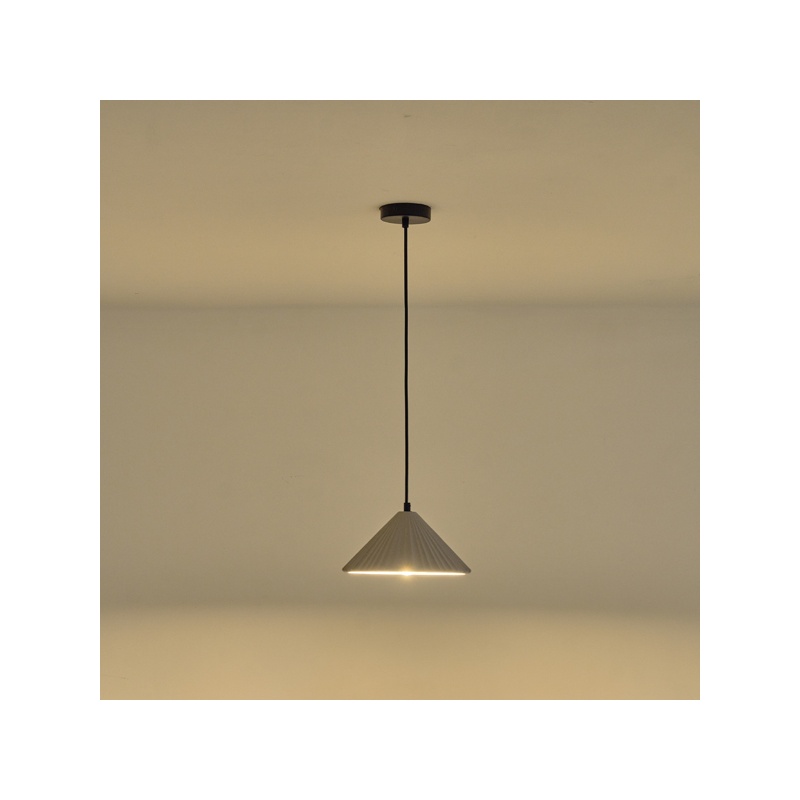 Arte Illumina Φωτιστικό Κρεμαστό Γύψινο Γκρι 1x E27 Max 15W 250x250x1240mm PLATRE (144-50011)