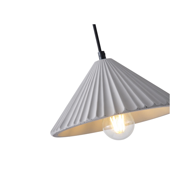 Arte Illumina Φωτιστικό Κρεμαστό Γύψινο Γκρι 1x E27 Max 15W 250x250x1240mm PLATRE (144-50011)