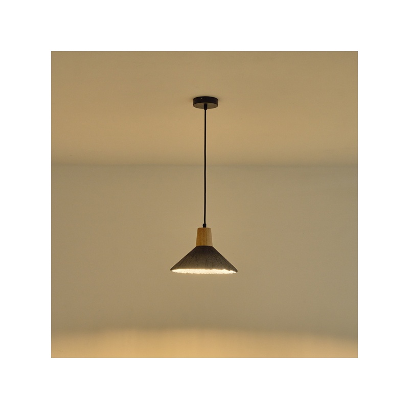Arte Illumina Φωτιστικό Κρεμαστό Γύψινο Μαύρο 1x E27 Max 15W 250x250x180mm PLASTER SERIES (144-50013)