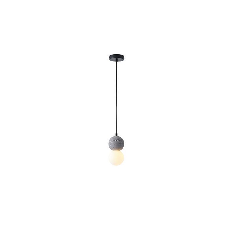 Arte Illumina Φωτιστικό Κρεμαστό Γύψινο Γκρι G9 Max 15W 100x100x210mm PLASTER SERIES (144-50022)