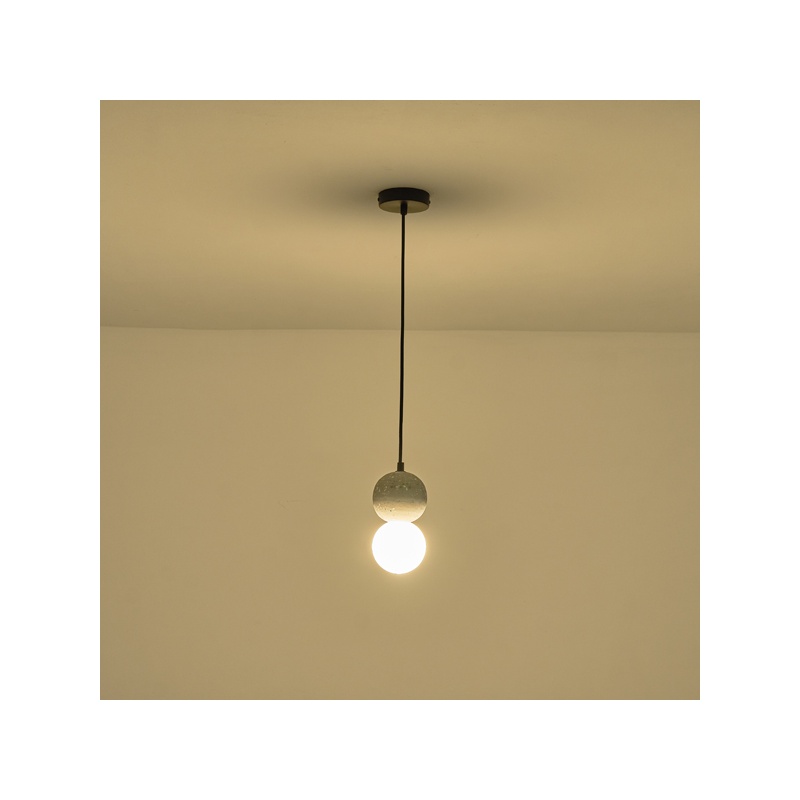Arte Illumina Φωτιστικό Κρεμαστό Γύψινο Γκρι G9 Max 15W 100x100x210mm PLASTER SERIES (144-50022)