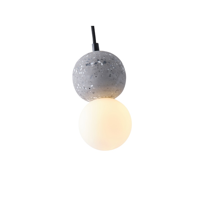 Arte Illumina Φωτιστικό Κρεμαστό Γύψινο Γκρι G9 Max 15W 100x100x210mm PLASTER SERIES (144-50022)
