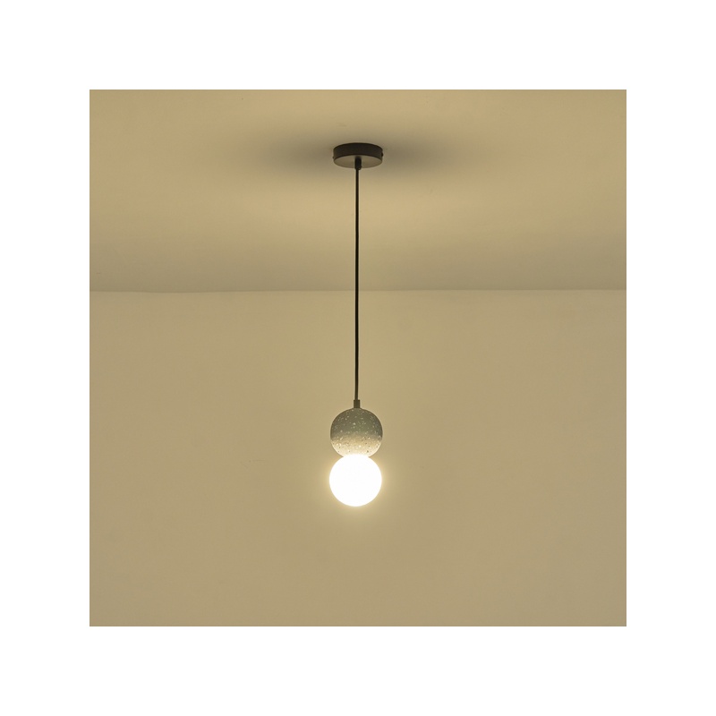 Arte Illumina Φωτιστικό Κρεμαστό Γύψινο Μαύρο G9 Max 15W 100x100x210mm PLASTER SERIES (144-50023)
