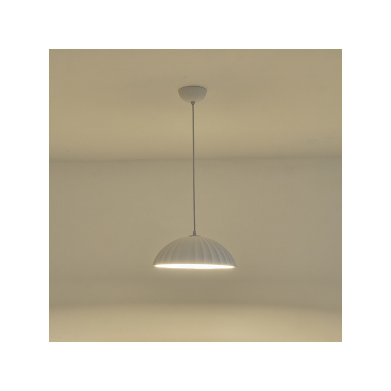 Arte Illumina Φωτιστικό Κρεμαστό Γύψινο Λευκό 1x E27 Max 15W 350x350x130mm CALCO (144-50027)
